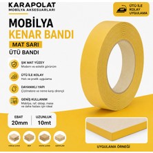 Karapolat Mat Sarı Mobilya Kenar Bandı 20 mm x 10 Metre Ütü ile Yapışan Pvc Kenar Bantı