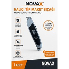 Novax Halıcı Tip Maket Bıçağı Metal Gövde Yerli Marka Sağlam Ürün 1 Adet