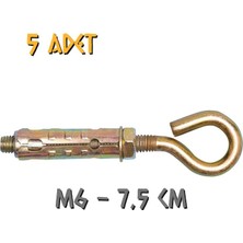 Made Kapalı Kancalı Çelik Dübel M6 - 5 Adet