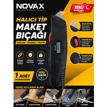 Novax Halıcı Tip Maket Bıçağı Plastik Gövde Otomatik Kilit Sağlam Yerli Markamız 1 Adet ( Yedeksizdir )