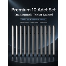 Derwell Dokunmatik Tablet Kalemi iPad Ios Android Telefon Uyumlu Akıllı Çizim Yazım Kalemleri Hassas Ince Uçlu Renkli Metal Gövde Telefon Koruyucu Stylus Pen Çizim Kalemi Seti Renkli