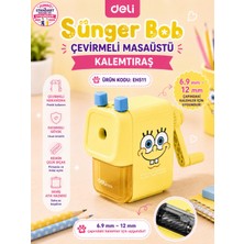 Deli EH511 Spongebob Lisanslı Masaüstü Kalemtıraş Sarı – Jumbo ve Standart Kalem Uyumlu