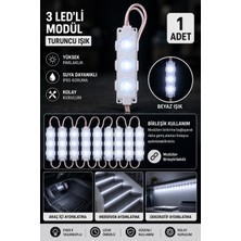 Cabbaroğlu Ticaret 3 Çipli Ayak Altı LED Modül Seti 12V Araç Içi Ambiyans Aydınlatma Su Geçirmez Parmak LED
