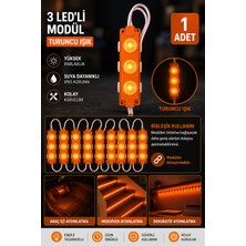Cabbaroğlu Ticaret 3 Çipli Ayak Altı LED Modül Seti 12V Araç Içi Ambiyans Aydınlatma Su Geçirmez Parmak LED