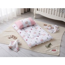 Erca Home Tekstil Ürünleri %100 Pamuk Desenli Pikeli Çift Taraflı Alt Açma Minderi Müslin Waffle Pike Elyaf Dolgu