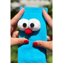 Lou Socks Unisex Mavi Pörtlek Gözlü Eğlenceli Soket Çorap