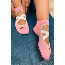 Lou Socks Unisex 5'li Çapraz Bantlı Kaymaz Tabanlı Babet Pilates Yoga Çorabı