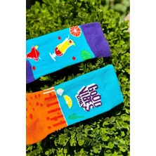 Lou Socks Unisex Sağlı Sollu Kokteyl Desenli Soket Çorap