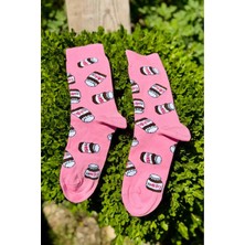Lou Socks Unisex Pembe Nutella Tasarım Soket Çorap