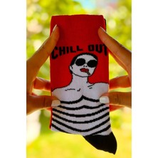 Lou Socks Unisex Sağlı Sollu Chill Out Desenli Soket Çorap