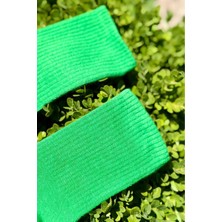 Lou Socks Unisex Yeşil Düz Renk Tenis Spor Çorabı