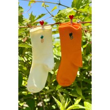 Lou Socks Unisex Ananas Nakışlı 2'li Tenis Spor Çorap