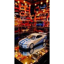 Oyuncak Sahili Nissan Skyline Gtr R34 RS Diecast 1.24 Metal Brain hızlı öfkeli Araba 21cm Kapı Açılır Nıssan Skylıne 21x8cm