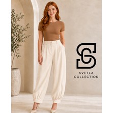 Svetla Collection Karol Paçası Manşetli Pantolon