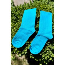 Lou Socks Unisex Mavi Düz Renk Tenis Spor Çorabı