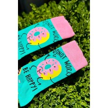 Lou Socks Unisex Donut Worry Be Happy Desenli Soket Çorap