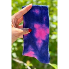 Lou Socks Unisex Mor Batik Desenli Soket Spor Çorap