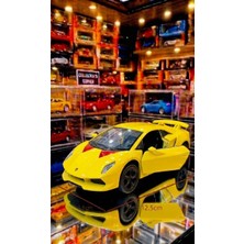Oyuncak Sahili Lamborghini Sesto Elemento Diecast Metal 12.7 cm Koleksiyon Çekbırak Model Araba Orijinal Kinsmart Sarı