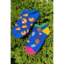 Lou Socks Unisex Fasfood Desenli Patik Çorap