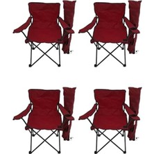 Katlanır Kamp Sandalyesi, 4'lü Set, Taşıma Çantalı