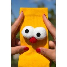 Lou Socks Unisex Sarı Pörtlek Gözlü Eğlenceli Soket Çorap