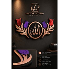 Arıkoğlu Reklam Ve Yapı Lucitart Studio Premium Allah Lafzı Aynalı Pleksi Duvar Dekoru | Gold, Gümüş, Gold Rose | 3mm Abs + 1mm Aynalı Pleksi