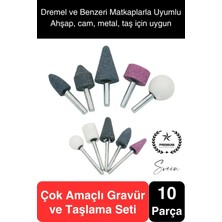 Svein 10 Parça Hobi Gravür Dremel Taşlama Ucu Mini Metal Ahşap Oyma Seti Parlatma Zımparalama Fırçalama
