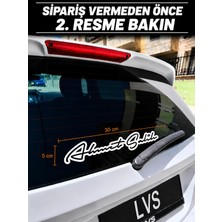 Levvas Imza Isim Soyisim Beyaz Üzeine Siyah Sticker 30X5 cm Motor ve Araç Leptop , Oto Camı Uyumlu