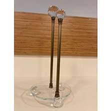 Plus Home Kağıt Havluluk Kristal ve Pirinç Renk Eskitme Yükseklik 32 cm Çap 15 cm