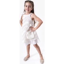 Minivo Kids Canwin Beyaz Çantalı Kız Çocuk Abiye