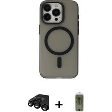 Marsilyan™- iPhone 15 Pro Kılıf Yadigar Işık - Siyah Joko Magic 5d Hayalet Cam + Raze Metal Kamera Lens - Sh
