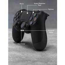 Piyatech Ps 4 Joystick Tablet Telefon Pc Uyumlu Titreşimli Oyun Kolu - Şarj Kablo Hediyeli