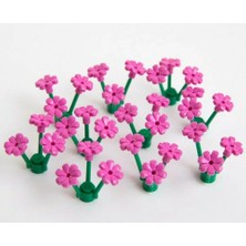 LEGO Orjinal Bitki Ağaç Parçaları: Çiçek: Flowers: 40 Parça Çiçek ve Bitki - 10 Adet Yeşil Bitki ve 30 Adet Pembe Çiçekten Oluşur.