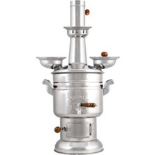 Empressco 6 Lt Porselen Kulp Krom Kömürlü Odunlu Semaver, Şık ve Dayanıklı Tasarım