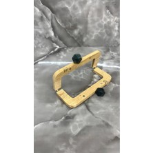 Velanee Yeşil Taşlı Ahşap Çanta Bursu 20 cm