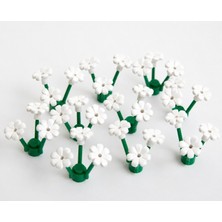 LEGO Orjinal Bitki Ağaç Parçaları: Çiçek: Flowers: 40 Parça Çiçek ve Bitki - 10 Adet Yeşil Bitki ve 30 Adet Beyaz Çiçekten Oluşur.
