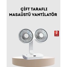 Hobilinka Kablosuz USB Şarjlı 720° Döner Masaüstü Fan – Çift Taraflı Serinlik ve Gece Lambası