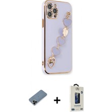 Marsilyan™- iPhone 12 Pro Max Kılıf Nova Işık Prime - Siyah Bilvis Hayalet Cam Ekran Koruyucu + Shine Kamera Lens Koruma Cam - Sh