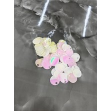Velanee 20 mm Plastik Sedef Efektli Tek Delikli Yuvarlak Pul 150 Adet