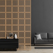 Makta ® Perde Paravan | Lazer Kesim Ahşap Sarkıt Seperatör, 4'lü Panel Levha Seti
