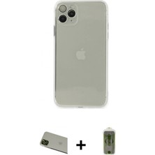 Marsilyan™- iPhone 11 Pro Max Kılıf Ahenk Doku - Siyah Joko Magic 5d Hayalet Cam + Rainbow Kamera Lens Koruma Cam - Yl