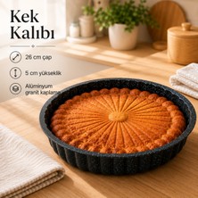 26 cm Granit Kaplama Kek Kalıbı Alüminyum Yapışmaz Yuvarlak Kek Pişirme Kalıbı Fırın Kalıbı Dilimli Kek Kalıbı Sariva Home