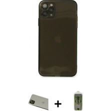 Marsilyan™- iPhone 11 Pro Max Kılıf Ahenk Doku - Siyah Joko Magic 5d Hayalet Cam + Rainbow Kamera Lens Koruma Cam - Yl