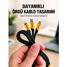 Hobilinka USB 3'ü 1 Arada Şarj Kablosu 240W Pd Destekli Çoklu Şarj Kablosu