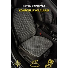 Er-Ay Dokuma Kumaş - Nefes Alır & Terletmez Sırtlı Oto Koltuk Minder Seti -Koltuk Koruma Kılıfı Siyah (Ön&Arka 7'li Set)