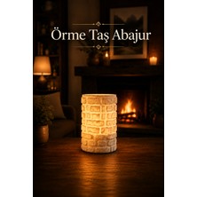 Jusel Örme Taş Desenli Abajur - Ocak ve Yemek Başına Mükemmel Tasarım - Pla Plastik - Lüks Gece Lambası