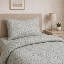 Freyja Home %100 Pamuk Tek Kişilik Lastikli Çarşaflı Nevresim Takımı | Sarmaşık Yeşil