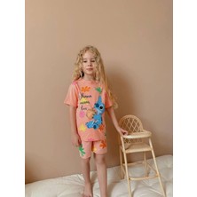 Yiğit Butik Kısa Kollu Baskılı Şortlu Kız Çocuk Takım
