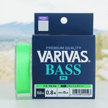 Varivas Bass Pe X4 150M #0.8 (0.153MM) 15LB Flash Green Ip Misina