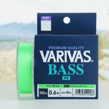 Varivas Bass Pe X4 150M #0.6 (0.128MM) 4.5kg Flash Green Ip Misina